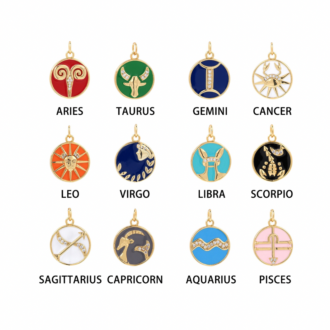 Coloured Zodiac Pendants