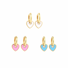 Load image into Gallery viewer, White Heart Hoops
