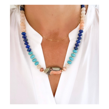 Load image into Gallery viewer, Peach &amp; Blue Quartz Necklace
