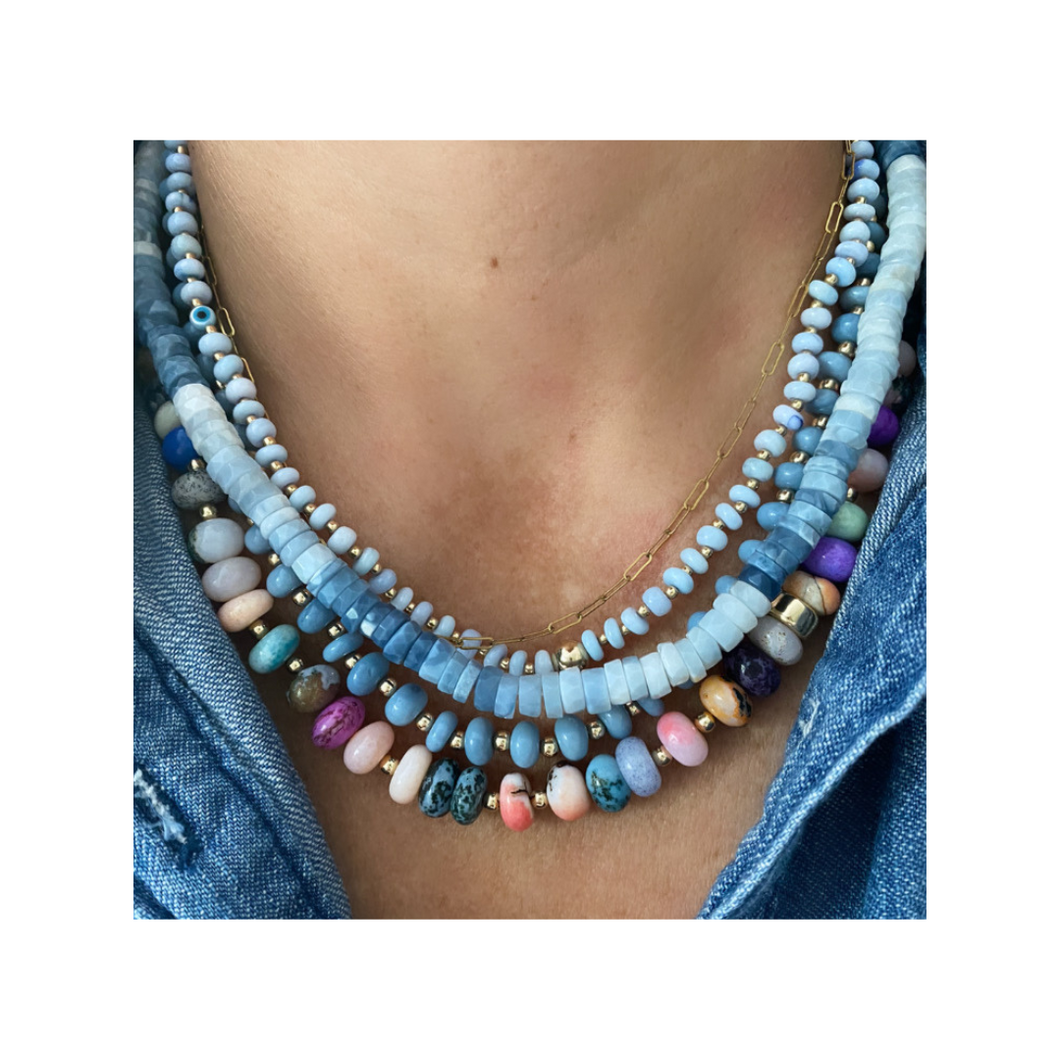 Blue Shaded Opal Necklace
